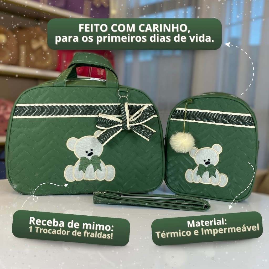 Kit Maternidade Menino com Mochila 2 em 1 Urso TED