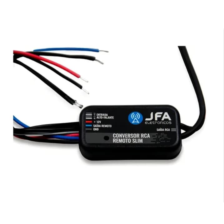 Conversor Fio Para Rca Remoto Slim 12v Jfa Automotivo Cd Dvd