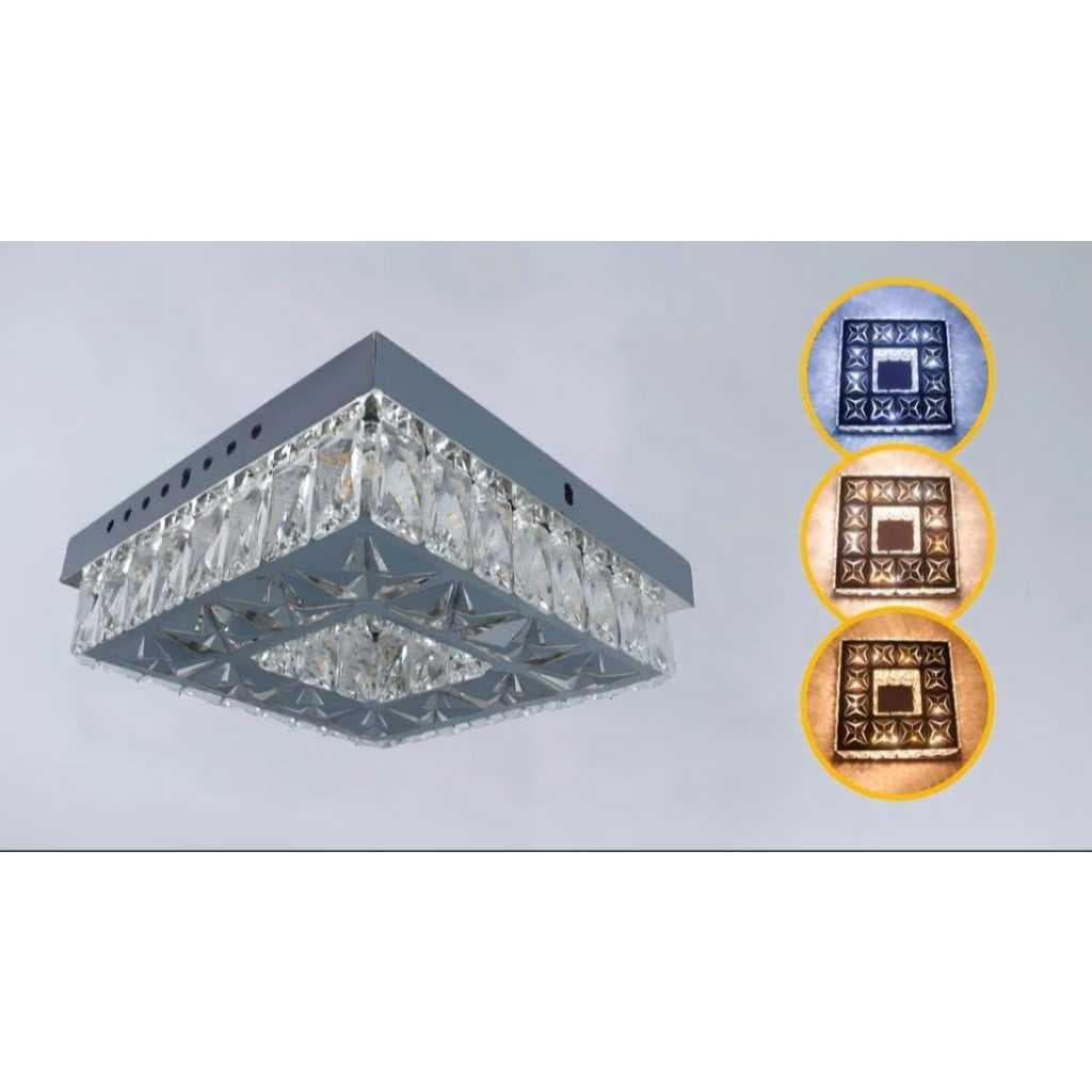 LUSTRE SOBREPOR 30X3OCM QUADRADO MUDA COR Y179VL