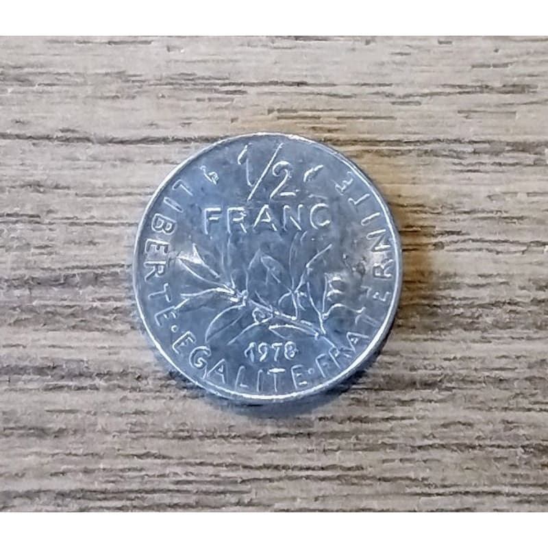Moeda 1/2 Franco de 1978 da França