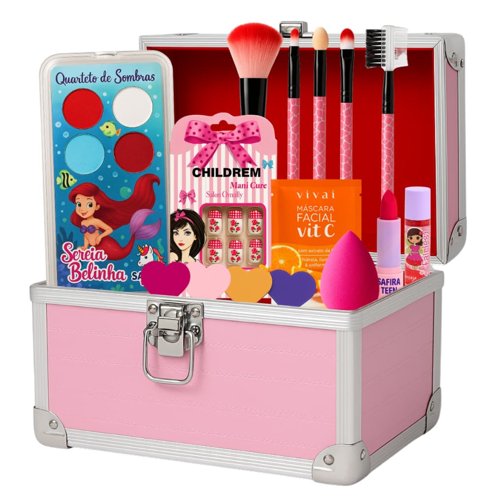 Presente Infantil Para Menina Maleta De Maquiagem Princesa Lindo presente menina