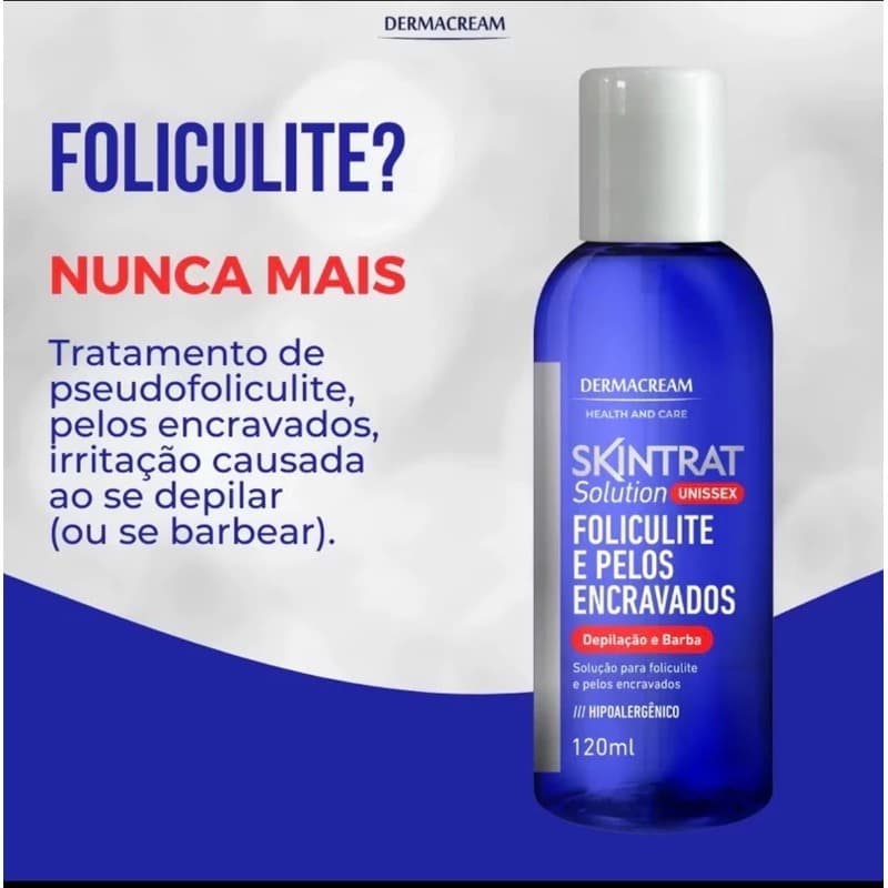 Skintrat Para Foliculite e Pelos Encravados Depilação e Pós Barba Unissex Dermacream 120ml
