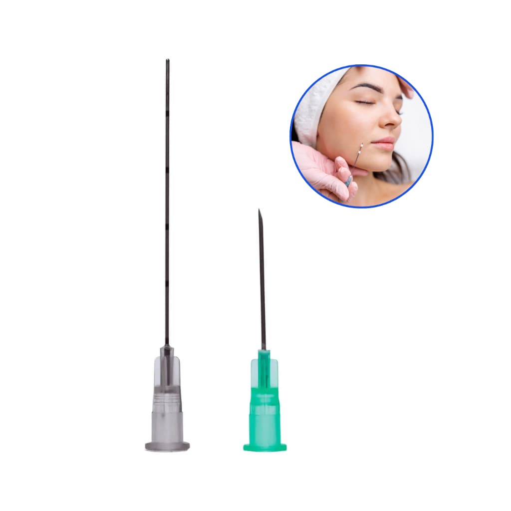 Microcanulas 22G e 18G x 70mm C/ Agulha Auxiliar - 1 Unid - UNIQMED