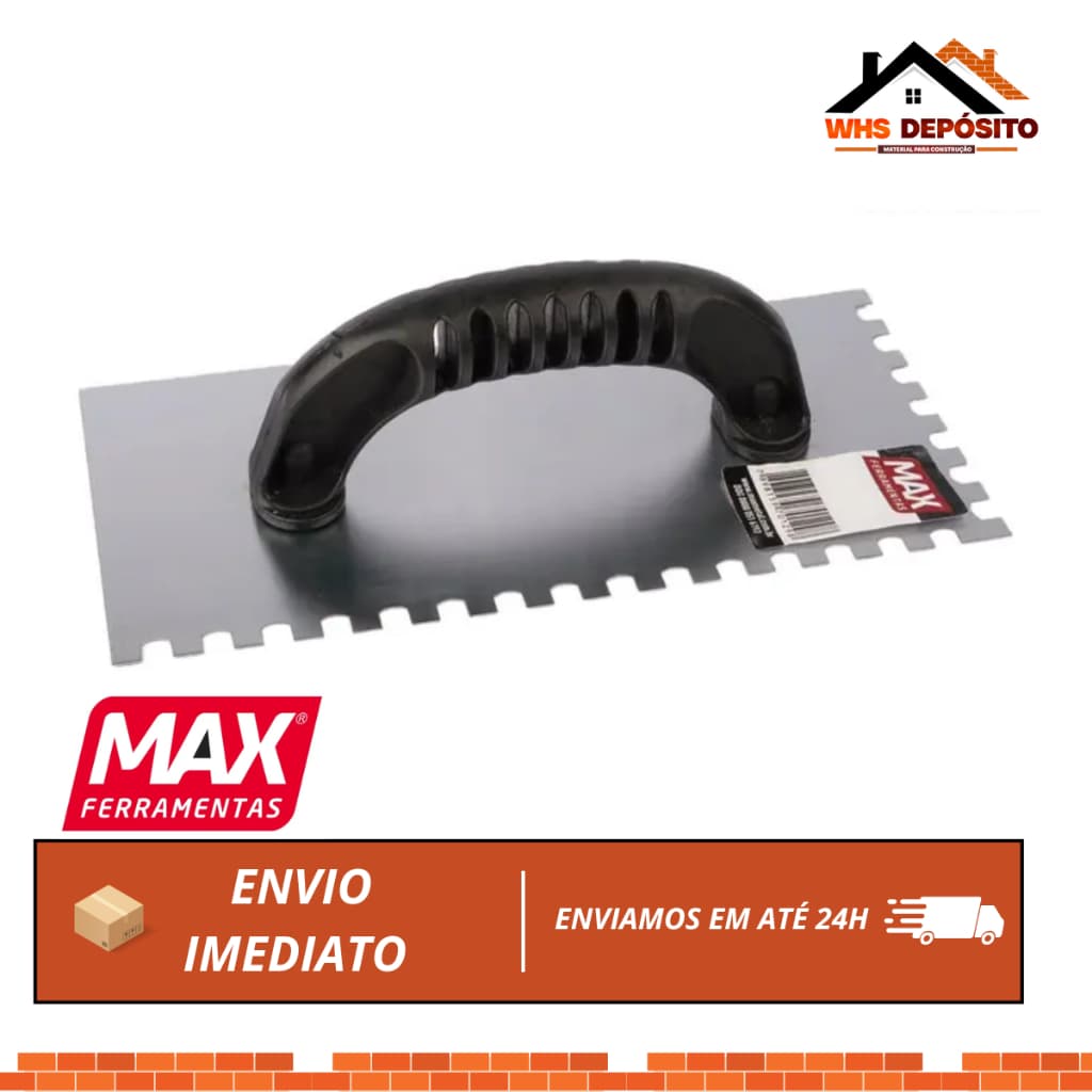 Desempenadeira de Aço Dentada 25,5x12cm MAX