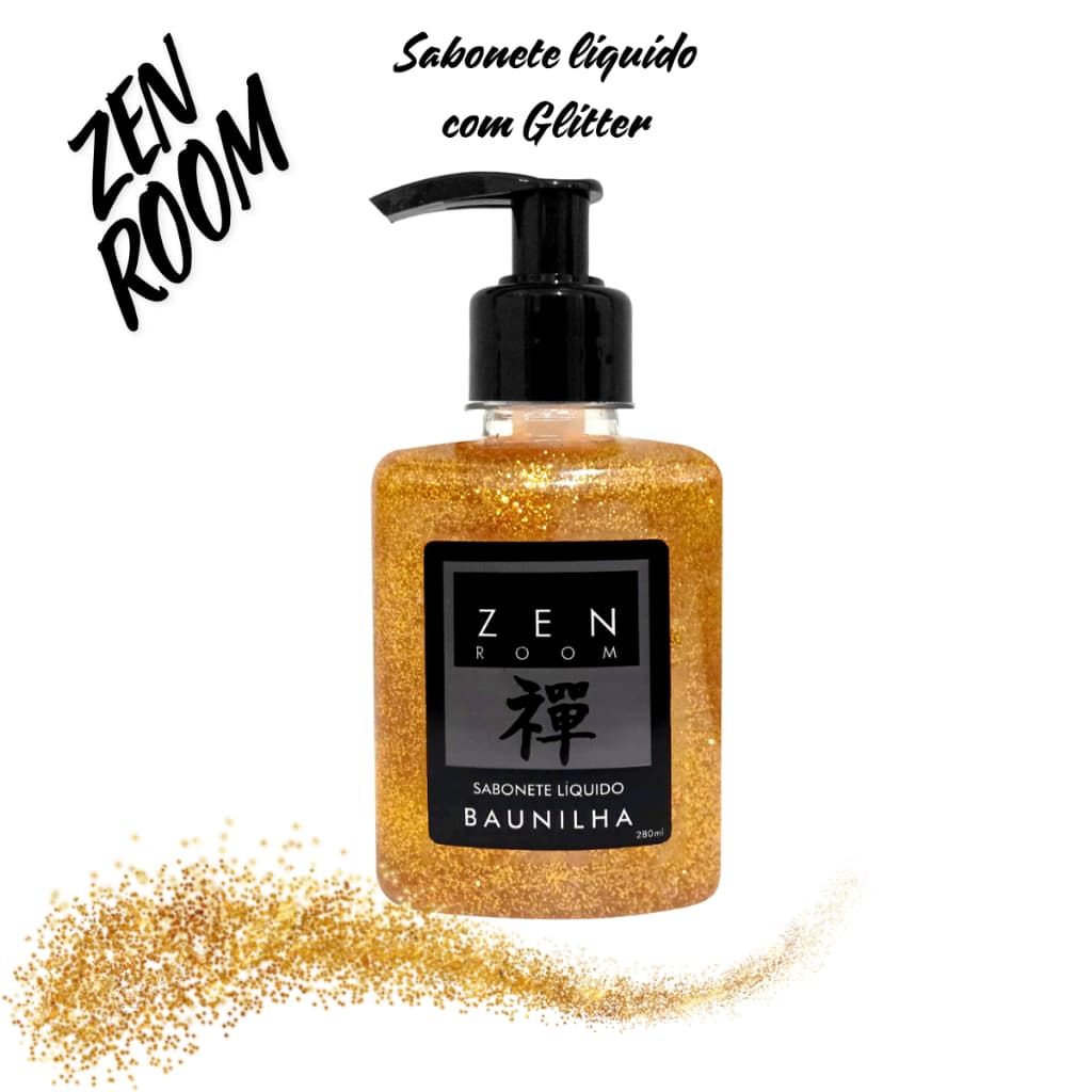 SABONETE LIQUIDO com GLITTER - BAUNILHA ( 250ml ) - LINHA ZEN ROOM - YANTRA COSMÉTICOS -