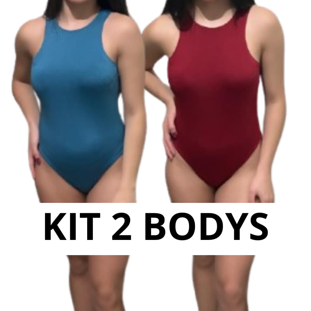 Kit 2 Body Feminino Blusa Regata Suplex Alça Grossa Lindas Cores Feminina