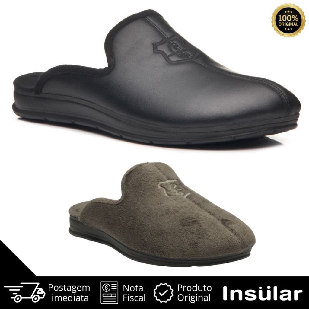 Pantufa Masculina Pegada 166001 Forrada Pelinhos Solado Emborrachado Anti Deslizante Macio Conforto
