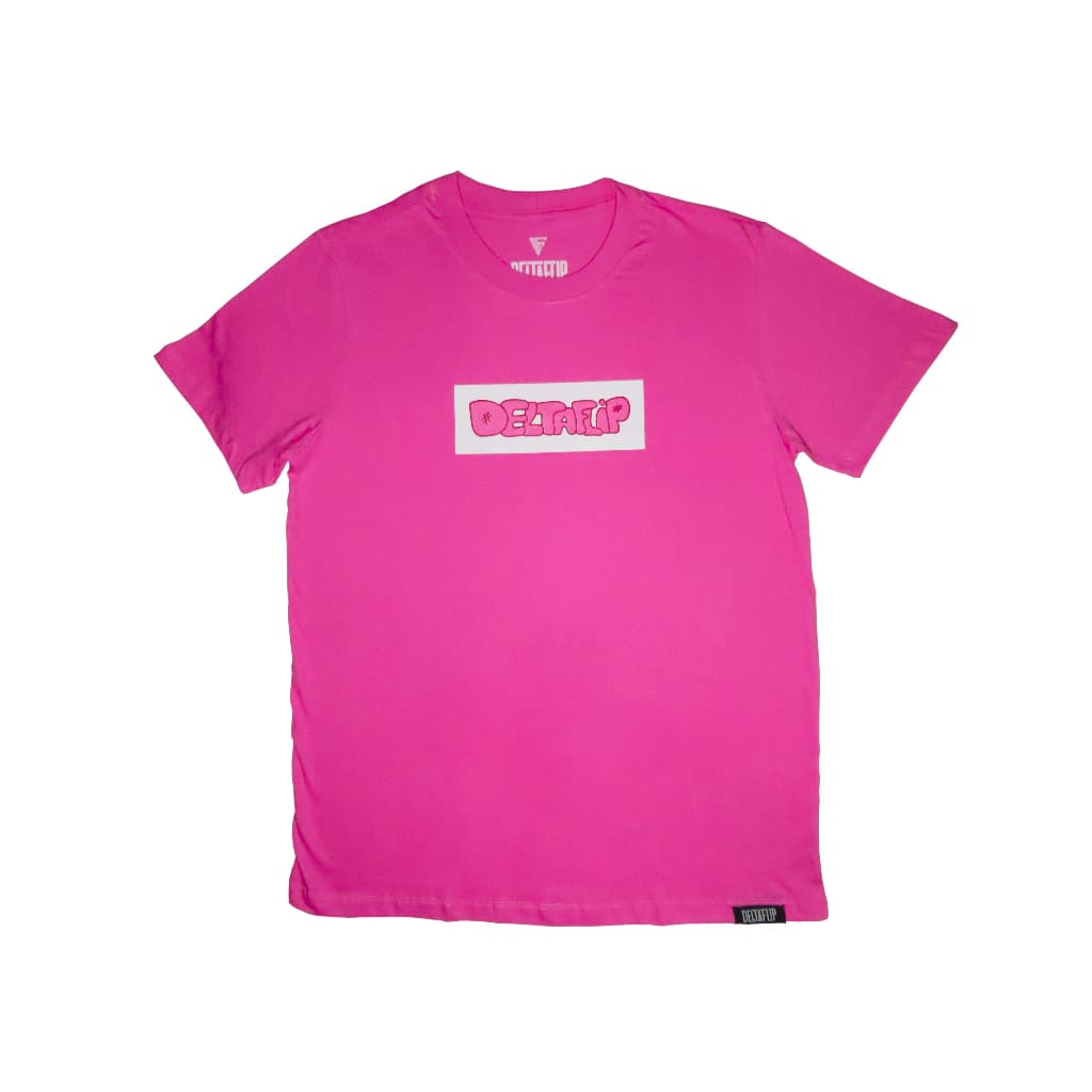 Camiseta streetwear unisex pink  (logo box) - Deltaflip