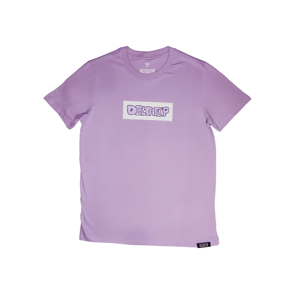 Camiseta streetwear unisex lilás (logo box) - Deltaflip
