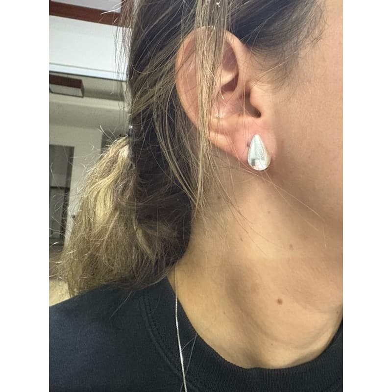 Brinco De Prata Gota 17Mm chapinha em Prata 925 - brinco da moda
