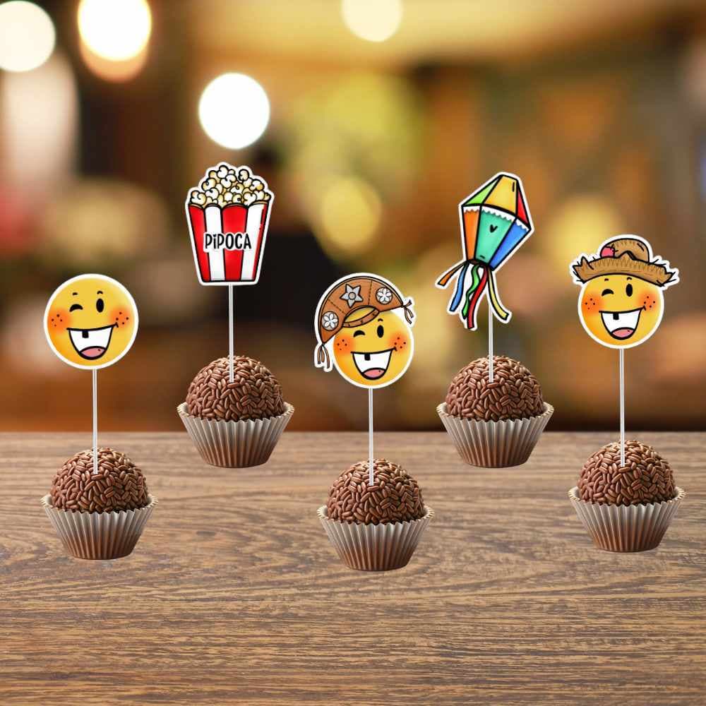 Topper para docinho Festa Junina - Topper para doces juninos - Tag para docinho junino