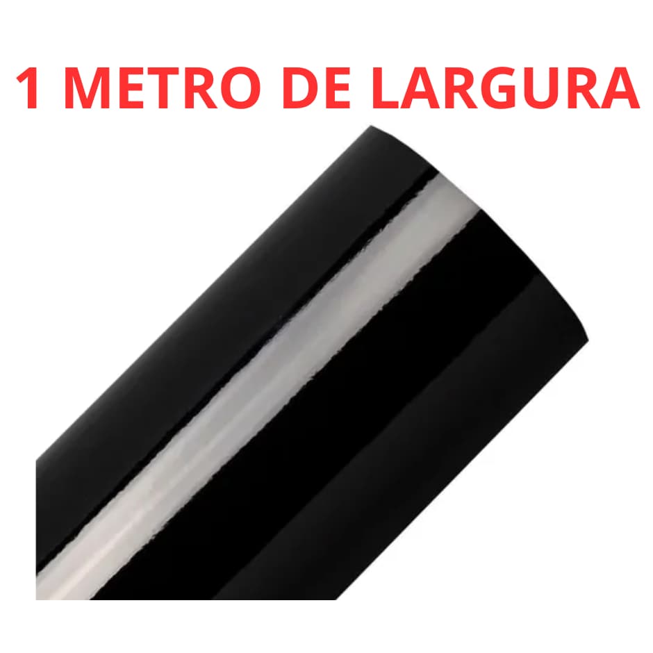 Adesivo Vinílico Preto Brilhante para Envelopamento de Móveis e Eletrodomésticos
