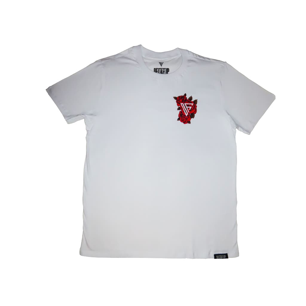 Camiseta streetwear rosas (branco) - Deltaflip