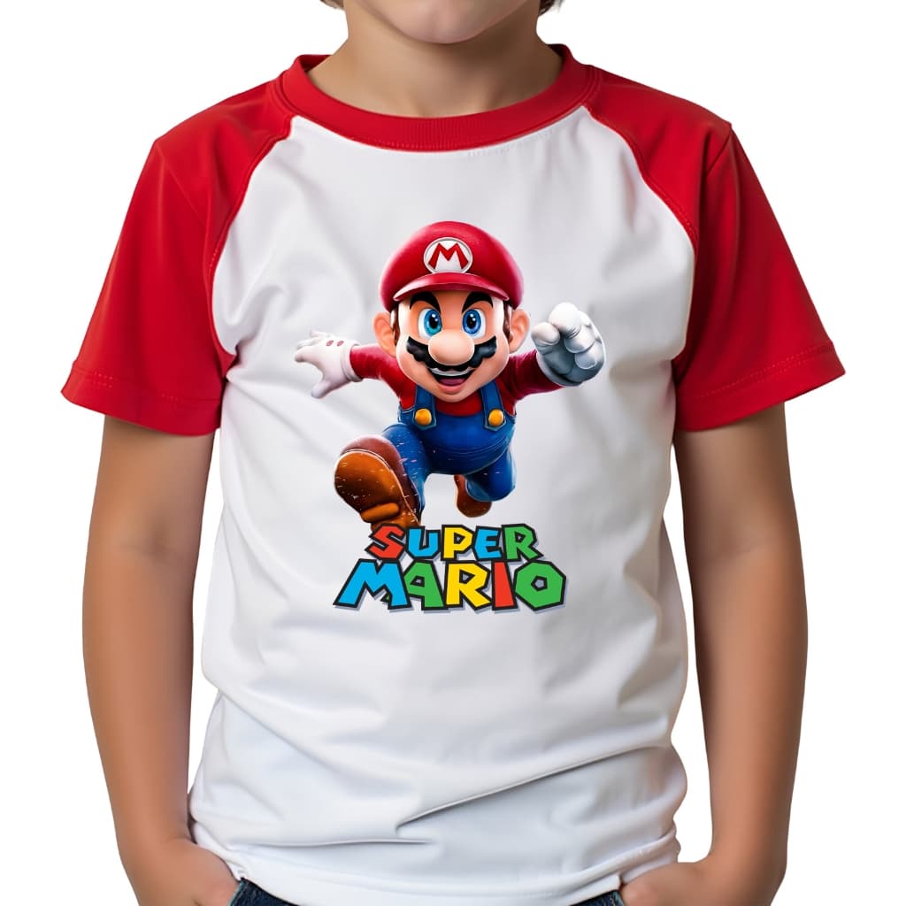 Camiseta Infantil Super Mario Bros Luidi Fantasia Personagens
