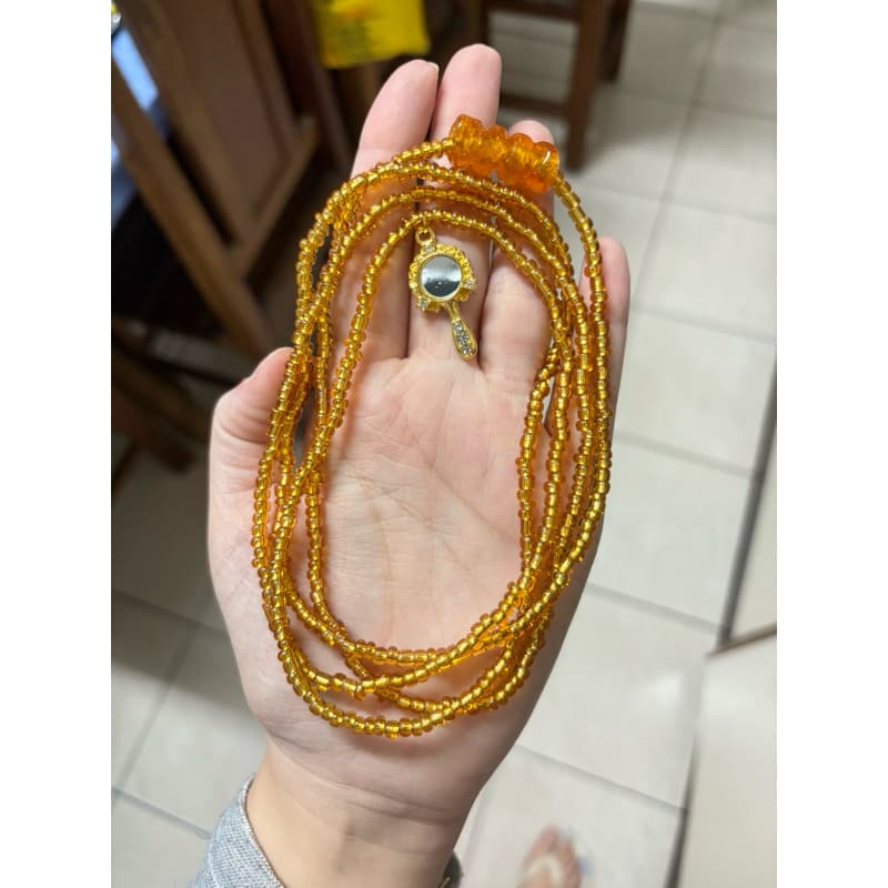 Guia de proteção Oxum com pingente - Umbanda e Candomblé