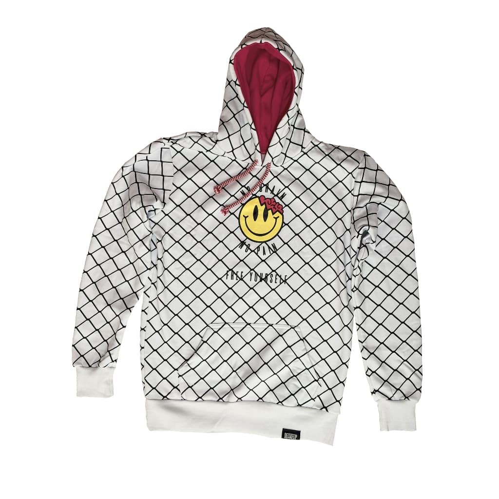 Moletom streetwear estamapado smile (branco com rede de basquete) - Deltaflip