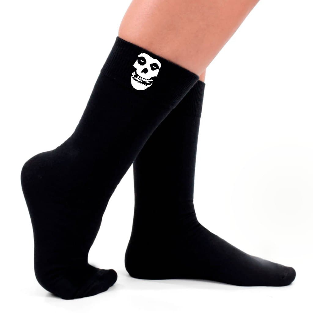 Meias Misfits Cano Médio Crimson Ghost Banda Horror Punk Rock Estampa Terror Danzig Bones Heavy Metal