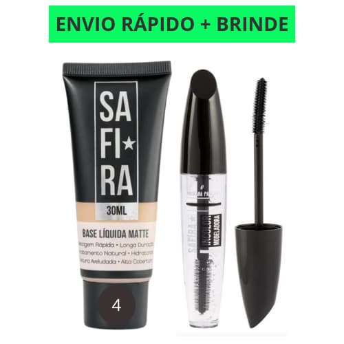 Base Matte Líquida e Máscara de Cílios Incolor Safira