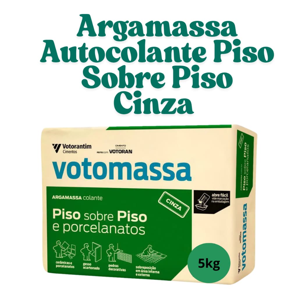 Argamassa Piso sobre Piso Interno e Externo Cinza Votoran Embalagem Econômica 5kg