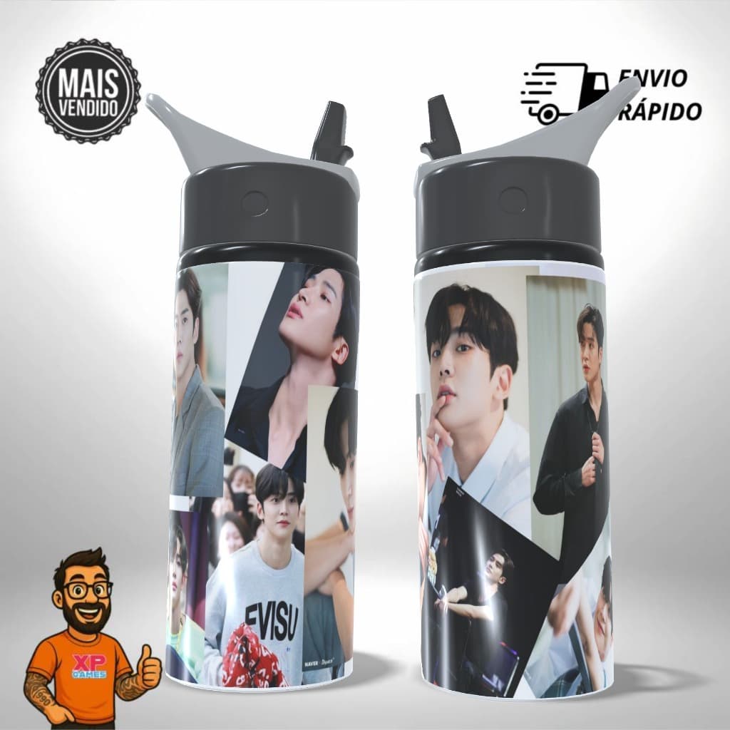Garrafa Squeeze Personalizado - Rowoon Oppa DoramaK K-Drama - Presente