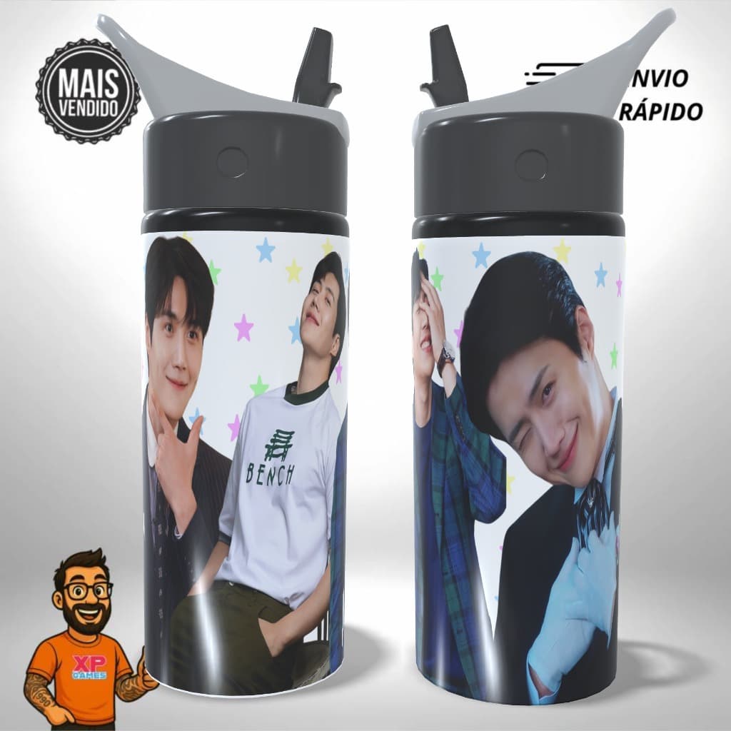 Garrafa Squeeze Personalizado - Kim Seon Ho Hometow Oppa Dorama K-Drama - Presente