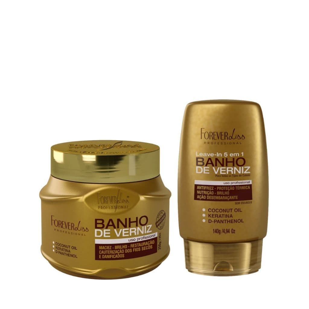 Kit Banho De Verniz Leave-in 140g E Máscara 250g - Forever Liss