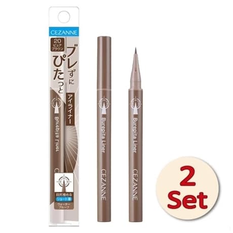 \[Conjunto de 2] CEZANNE Eyeliner 5mm Brush 0,67ml 20 Pure Brown Japão Cosmético Maquiagem