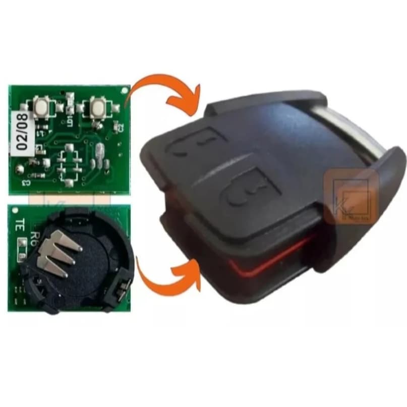 Placa Para Capa Gm Corsa Agile Zafira Celta Astra  Com Suporte De Bateria - 2 Botões
