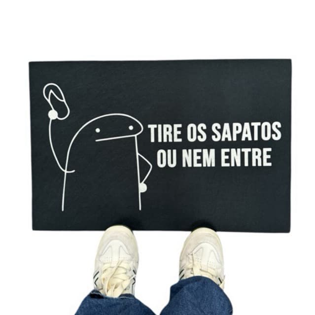 Tapete capacho para porta de entrada - Tire os sapatos ou nem entre Flork