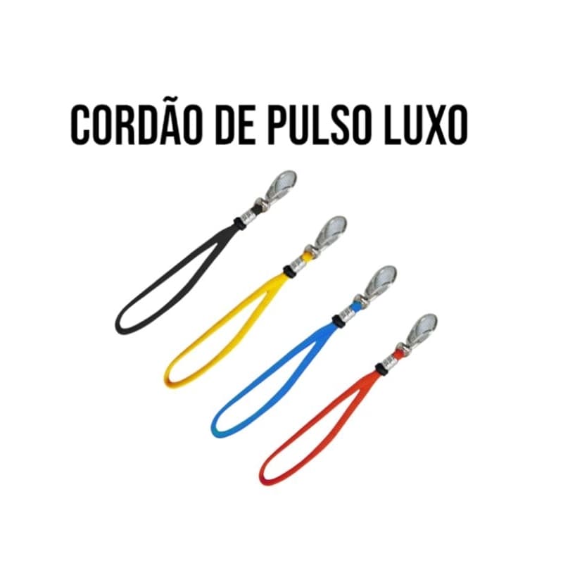 01 Cordão fixador de Apito Chave Pulso Mosquetão Luxo Sortido