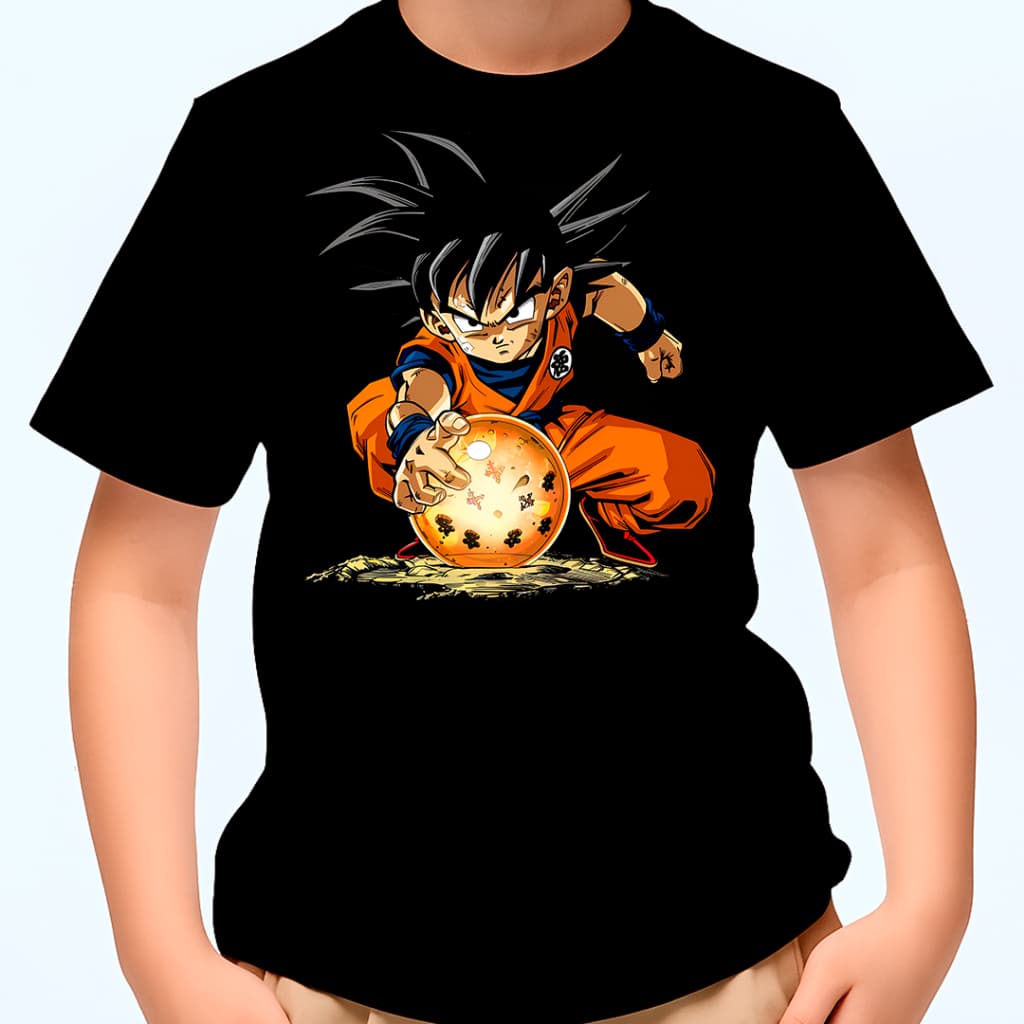 Camiseta Goku Esfera do Dragon Camisa Dragon Ball Z Infantil e Adulto Plus size 100% Algodão