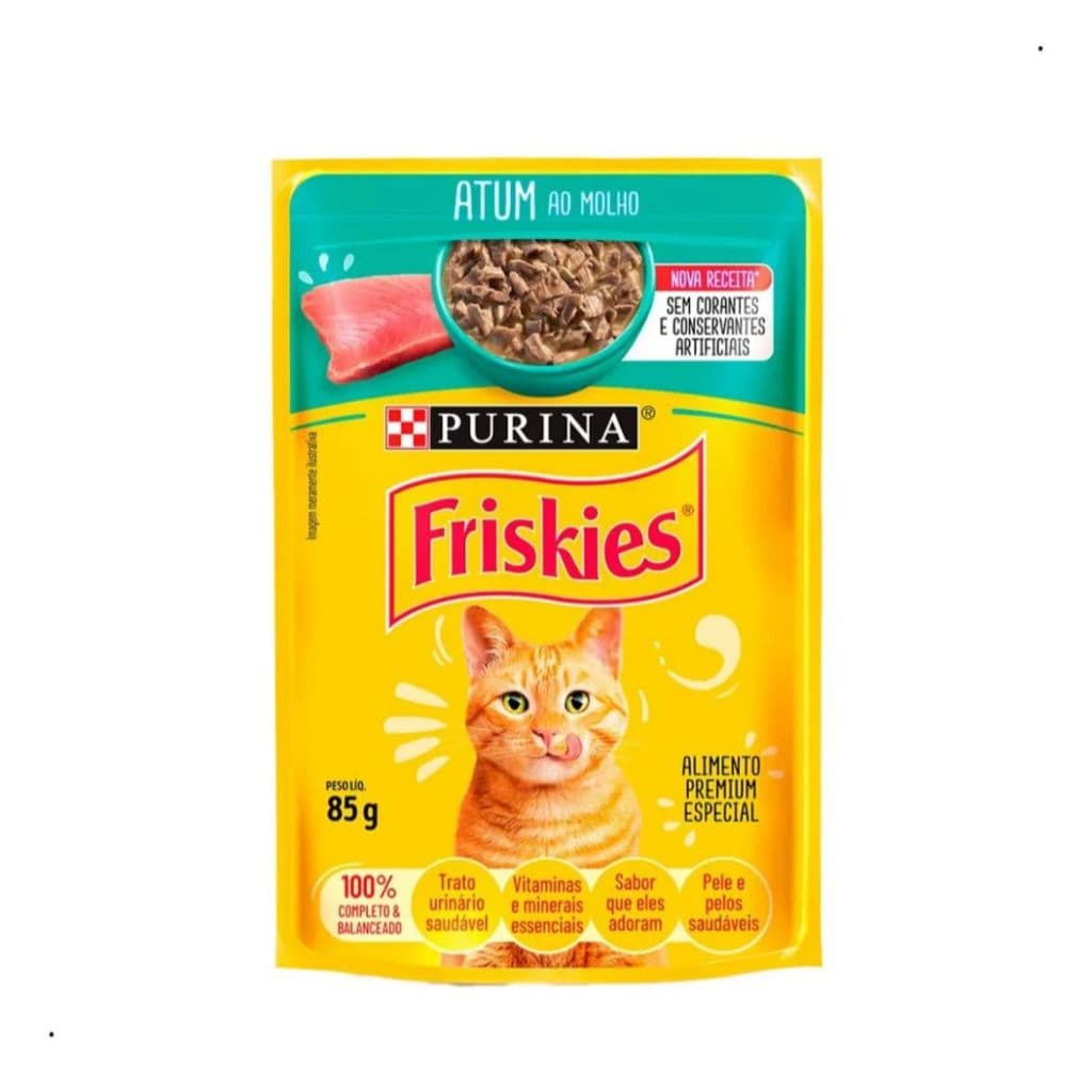 15 Sachê Friskies ATUM Alimento Úmido gatos Adultos - sachê 85g