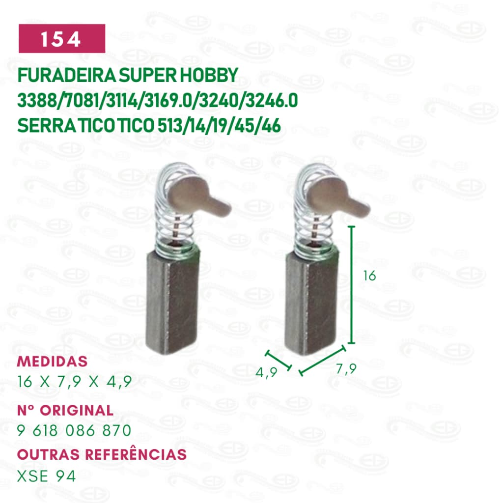 Escovas de carvão para furadeira super hobby 3114/3240/42/46/serra tico tico skil 513/14/19/45/46