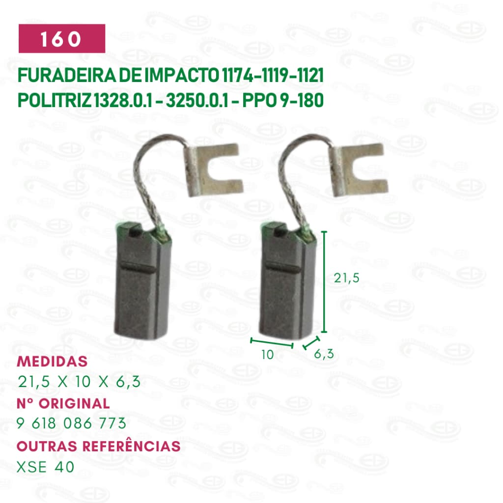 Escovas de carvão para furadeira de impacto 1174-1119-1121 Politriz Skil 1328-3250