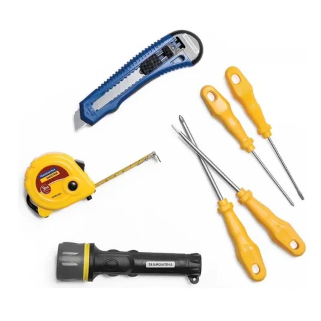Kit Ferramentas Lanterna Estilete Chaves De Fenda 7pçs 4048