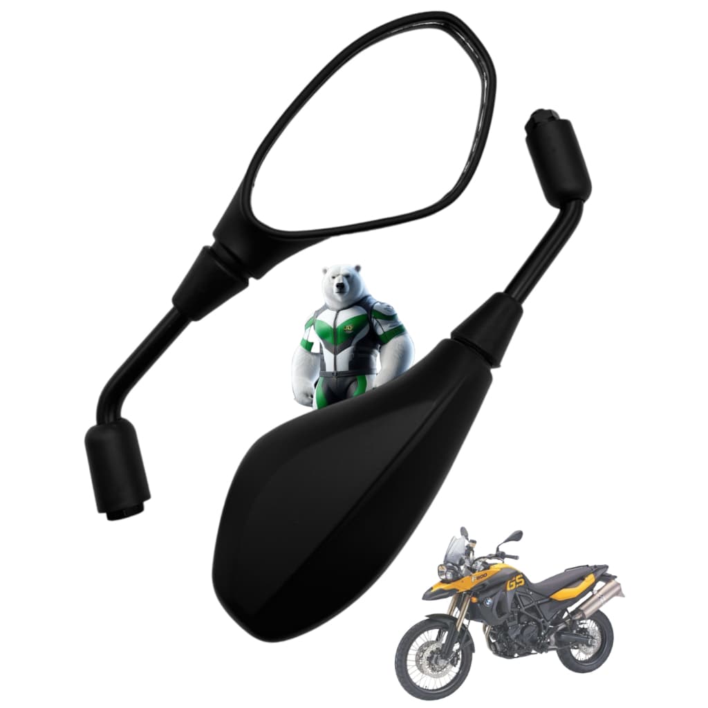 Par de Retrovisor BMW F800 Fixo com Lente Convexa Premium ROSCA HONDA