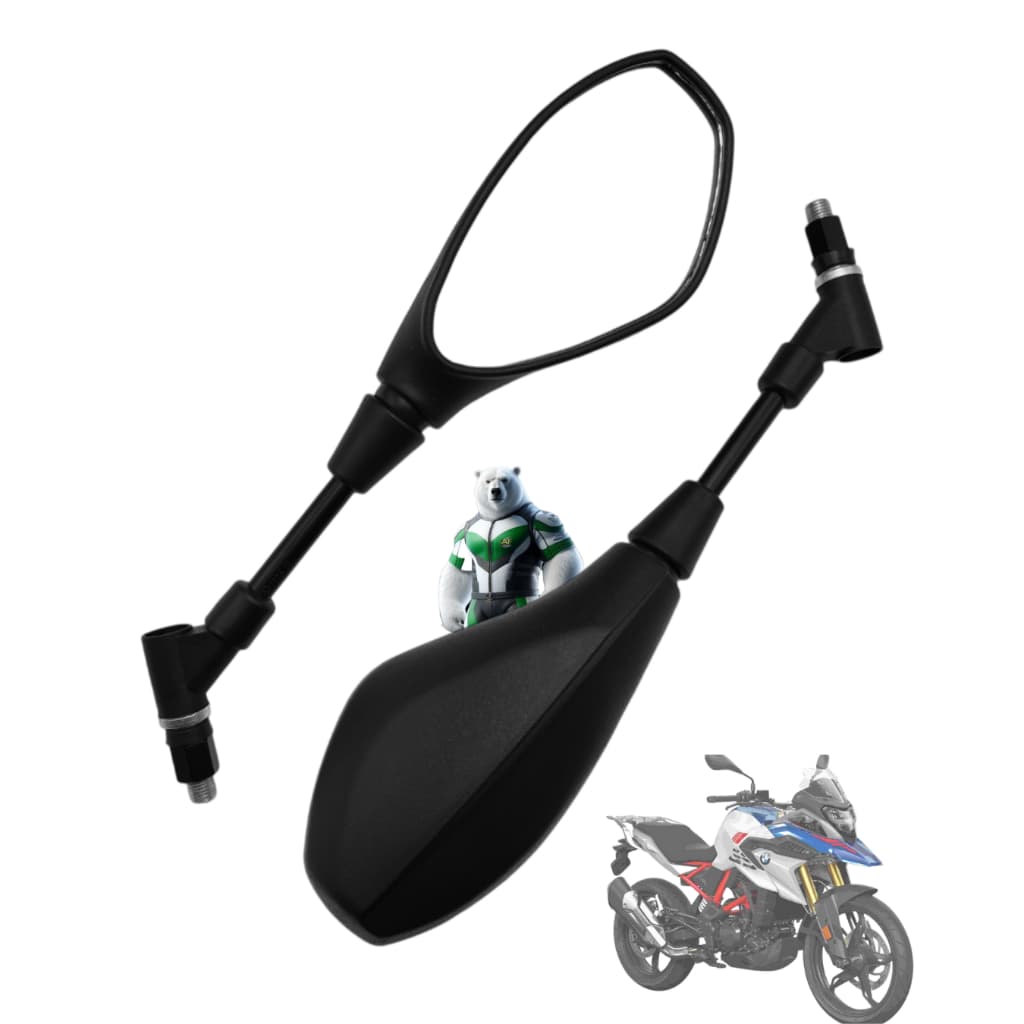 Par de Retrovisor Bmw F800  HASTE LONGA Giro 360 Honda Lente Convexa Premium
