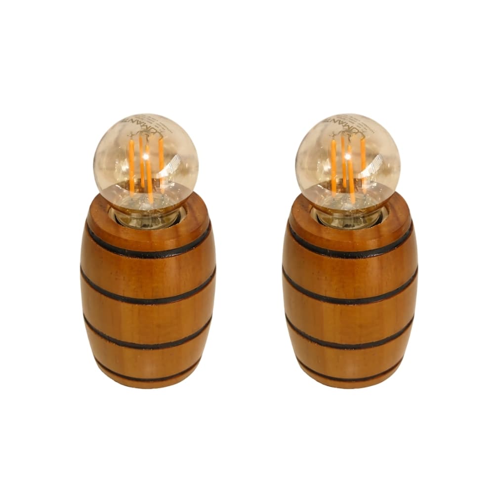 Kit 2 Soquetes Bocais para Lustres Roda de Carroça Decorações Colonial Madeira Maciça - Cerejeira