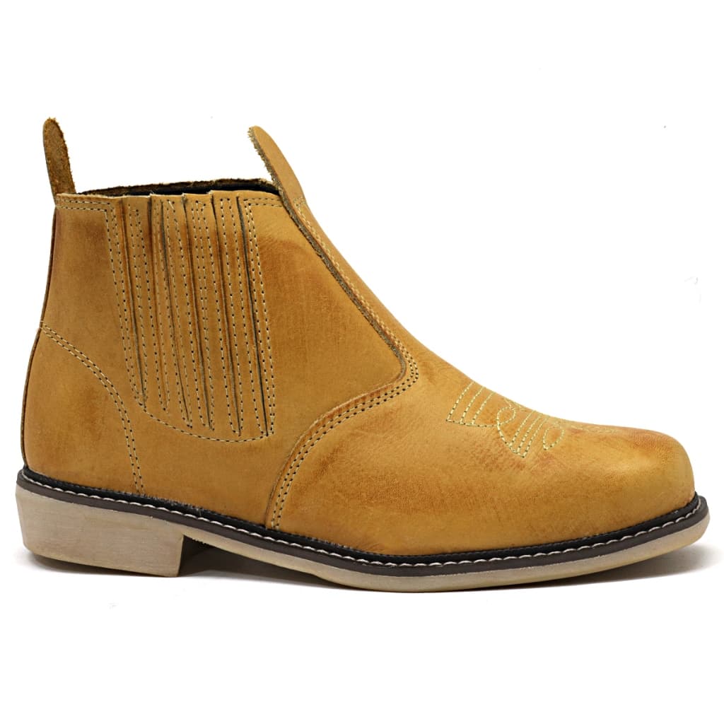 Botina Masculina De Couro Legítimo Bota Elástico Rodeio Country Mateira Passeio e Trabalho