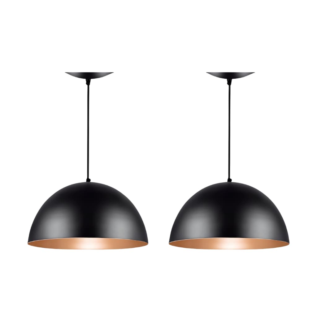 Lustre Retro Meia Lua 30cm Kit2 Aluminio Regulável Cabo 1m Casa Sala Cozinha Quarto Externo Interno