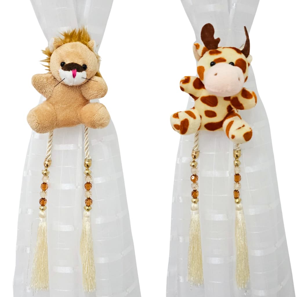 kit 2 Prendedor de Cortina Infantil Bebê Safari Erich Baby