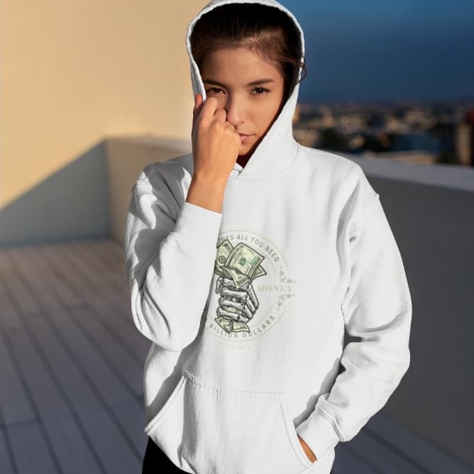 Moletom Unissex com Capuz – Estampa “Lucky Money”, Estilo Oversized, Streetwear Casual, Confortável e Quentinho