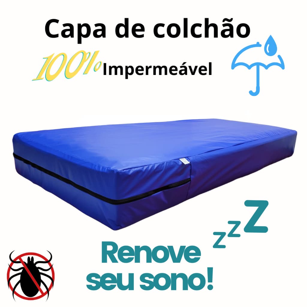 Capa de Colchão solteiro Impermeável Hospitalar com Zíper Napa Bagun com ziper