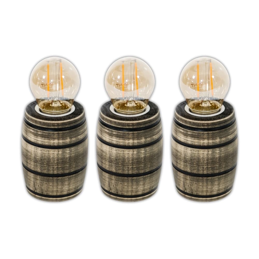 Kit 3 Soquetes Bocais para Lustres Roda de Carroça Decorações Colonial Madeira Maciça - Rústico