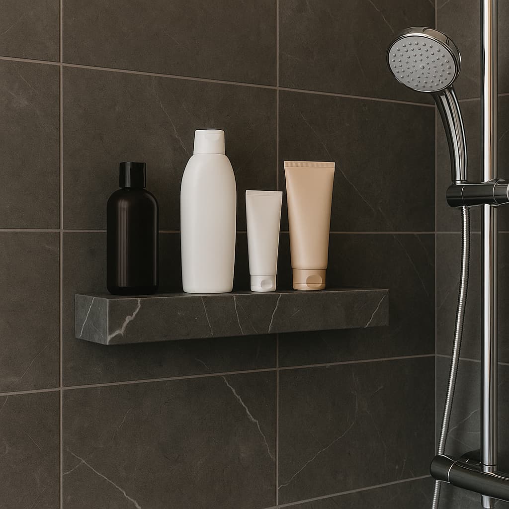 Prateleira Em Porcelanato Gran Marmi Grafite Lux Premium Resistente Sala Banheiro Cozinha 60x10x06
