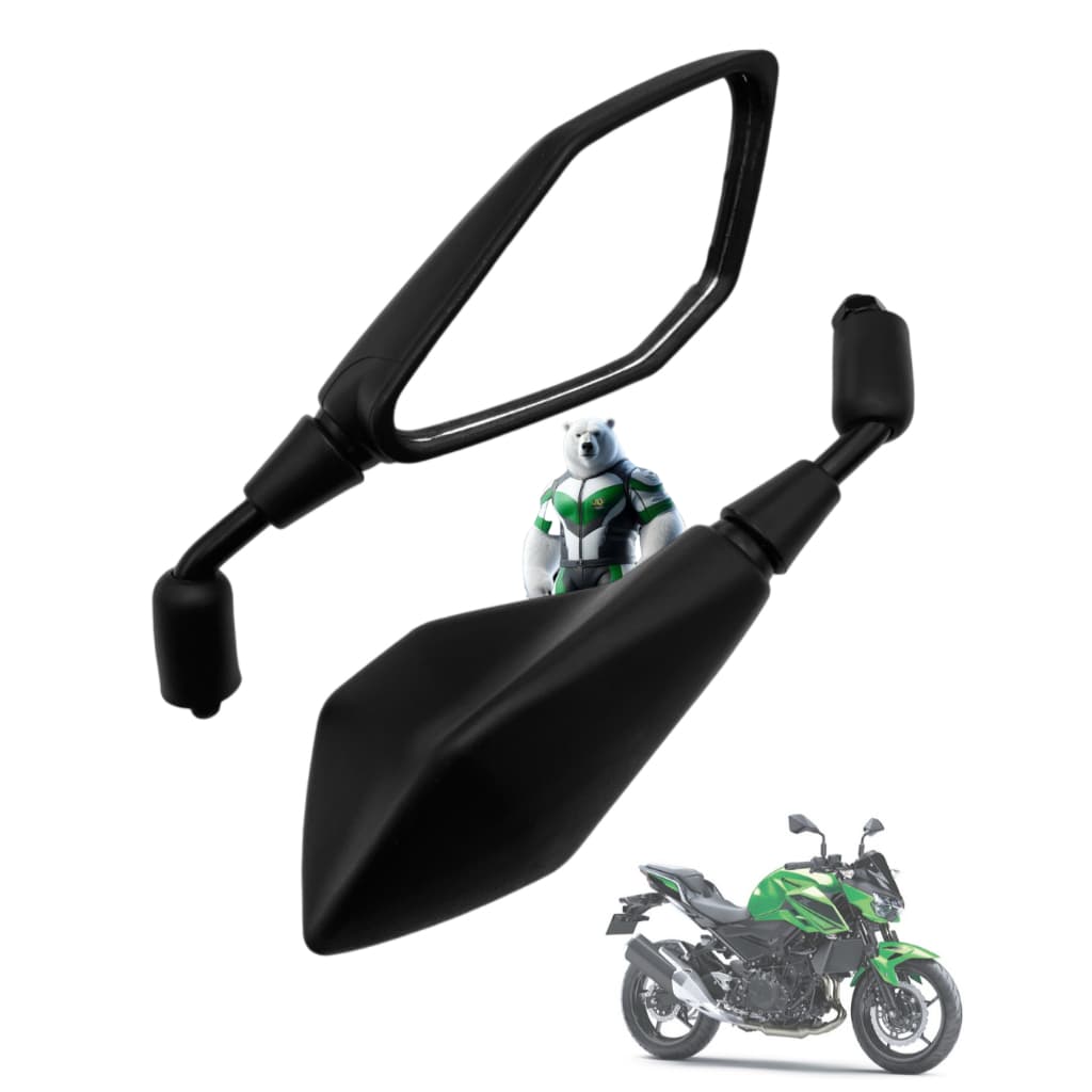 Par de Retrovisor Modelo Z400 Haste Curta Para Motos Yamaha