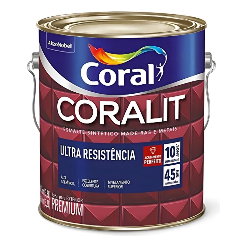 Esmalte Sintético Base Solvente Coralit Para Madeiras E Metais Coral 3,6 L