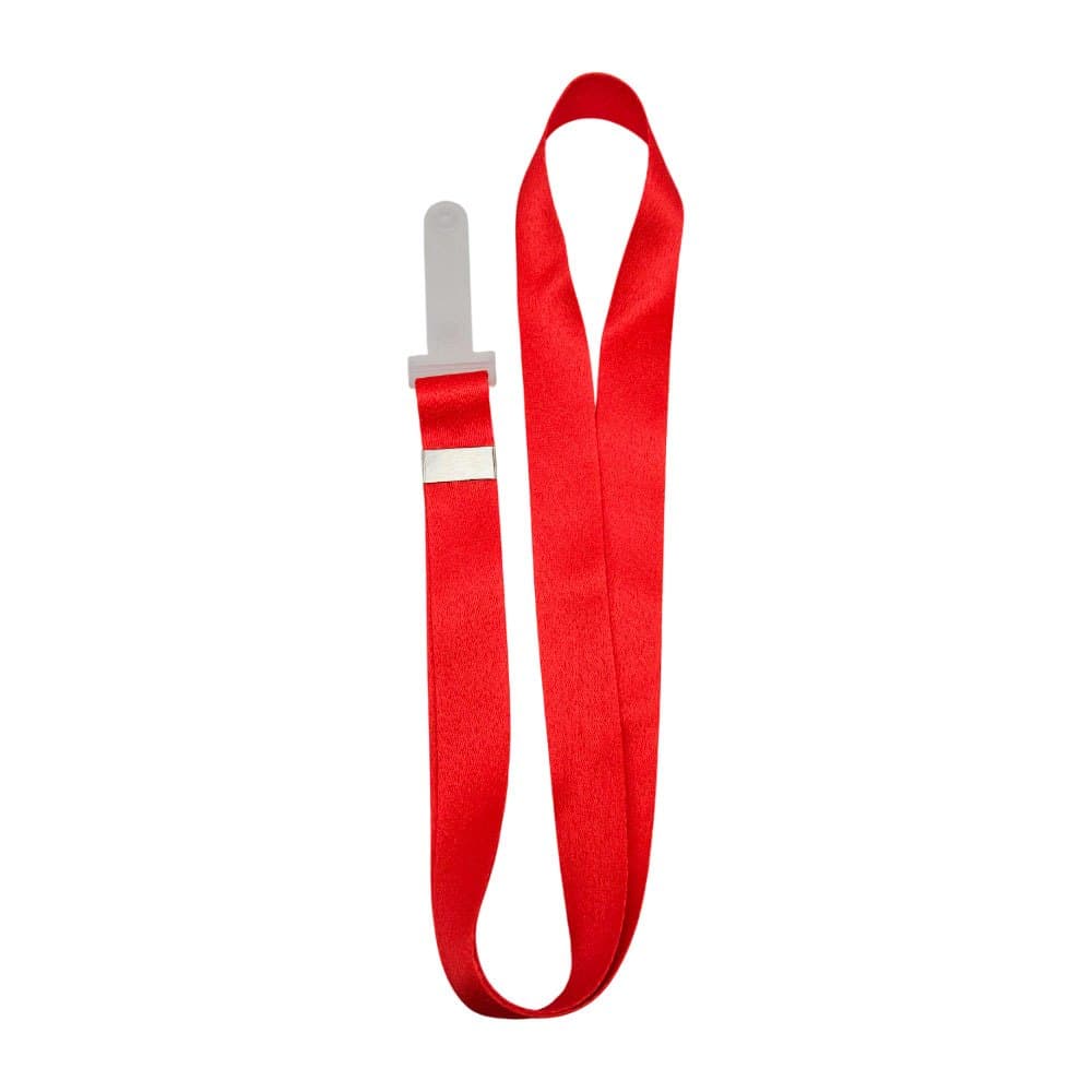 20 Cordões para Crachá Acabamento em Alça Leitosa - 20mm - Vermelho