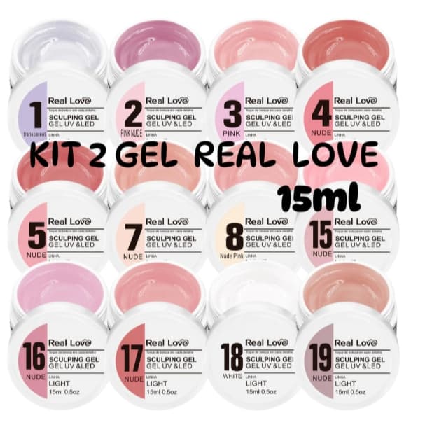 Kit 2 Sculping Gel Real Love 15 ML Linha Light