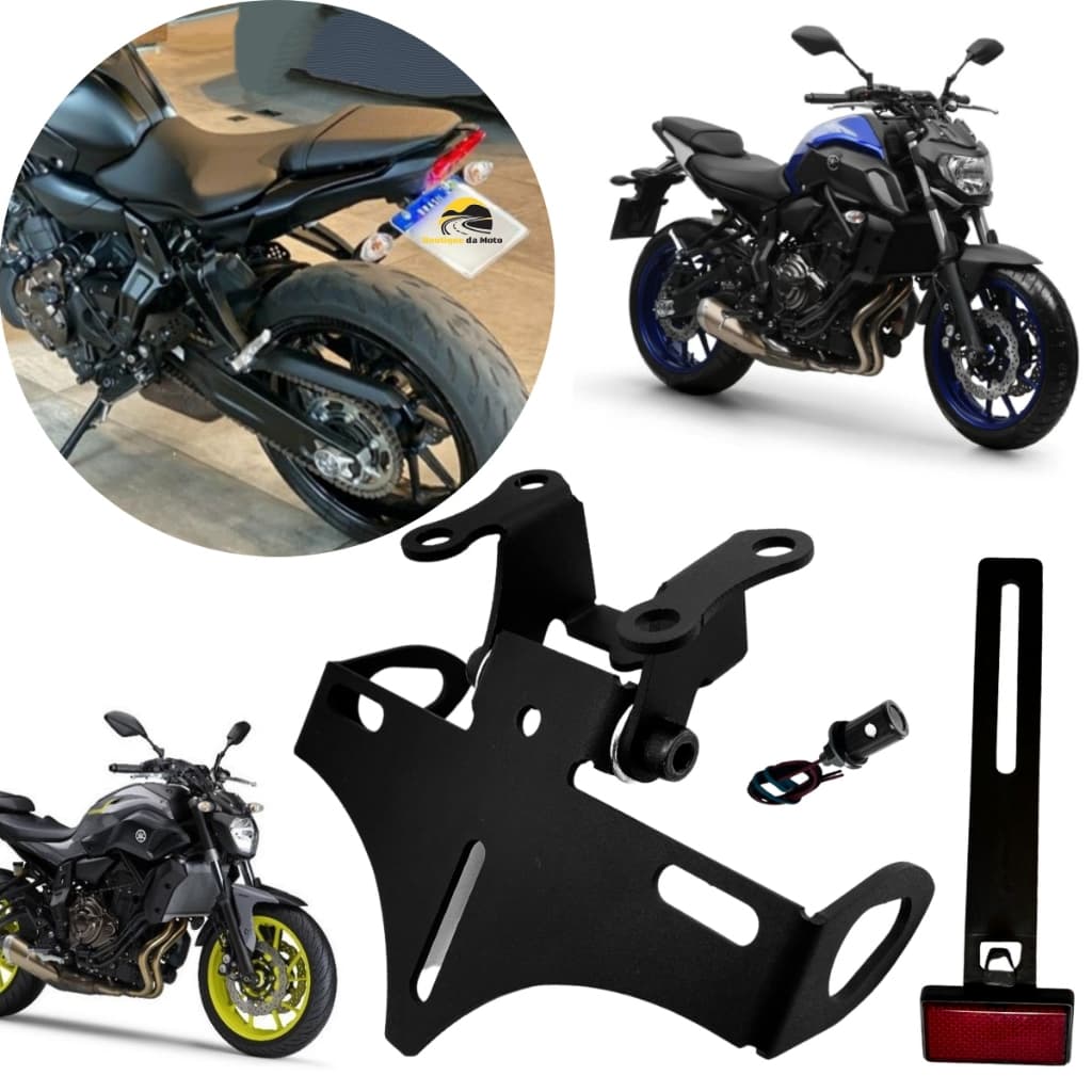 Eliminador De Rabeta MT07 Suporte Placa Articulado Yamaha Retratil MT 07 2016 Em diante